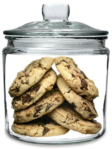 Utopia Tableware Utopia Biscotti Small 0.9ltr | Food Storage, Glass, Push Top Jar, 0.9