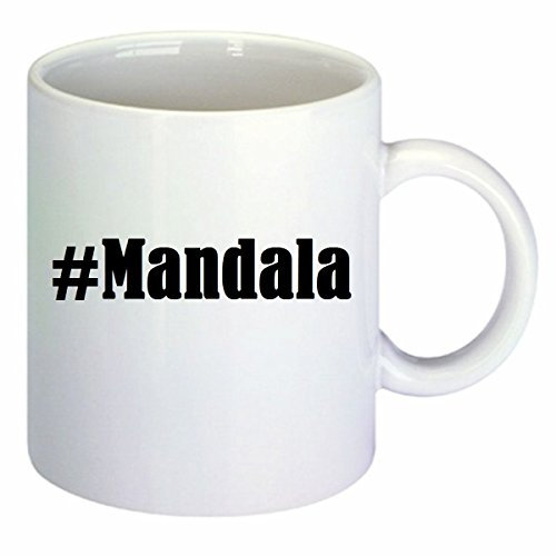 taza para café #Mandala Hashtag Raute Cerámica Altura 9.5 cm diámetro de 8 cm de Blanco