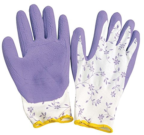Verdemax - Guanti da Giardino Rivestiti in Lattice, Taglia Media, Colore Viola, cod. 4918