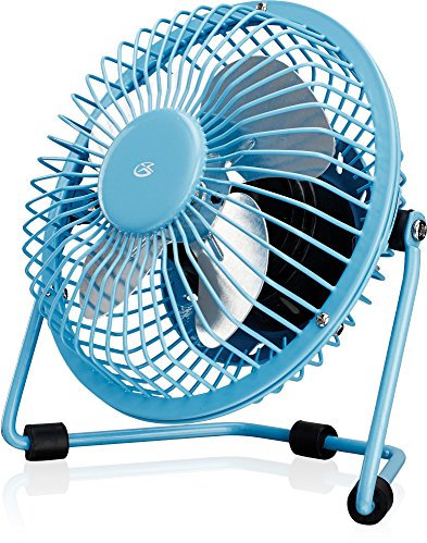 GPX Mini 4 USB Personal Ventilador, compatible con ordenadores, portátiles, cargadores, azul (au25bu)