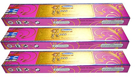 Satya 3 x Natural Rose Incense Sticks 15g 3 boxes