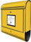 banjado® Design Briefkasten mit Briefkasten Gelb 38,5x46,5x13cm & 2 Schlüssel - Briefkasten Stahl schwarz mit Zeitungsfach pulverbeschichtet - Postkasten A4 Einwurf inkl. Montagematerial