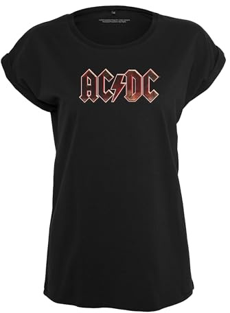 AC/DC Damen T-Shirt Voltage Tee, Merchandise Band Shirt für Frauen mit ACDC Schriftzug-Print, Größen XS - 5XL