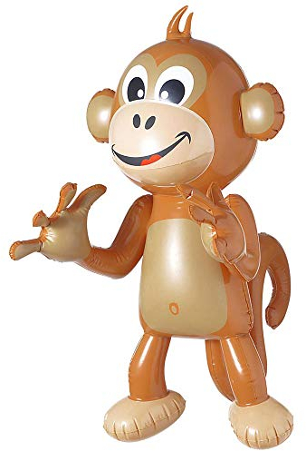 W WIDMANN MILANO Party Fashion 2466K - Aufblasbarer Affe, Größe circa 50 cm, Dekoration, Mottoparty, Karneval