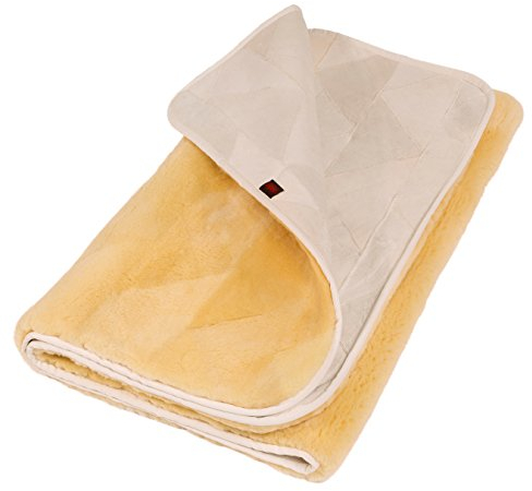 Lammfell Bettauflage Trend von CHRIST – Hochwertige Matratzenauflage aus echtem medizinischem Schaffell-Patchwork, temperaturausgleichend, weich, atmungsaktiv – ideal für gesunden Schlaf. (140x90)