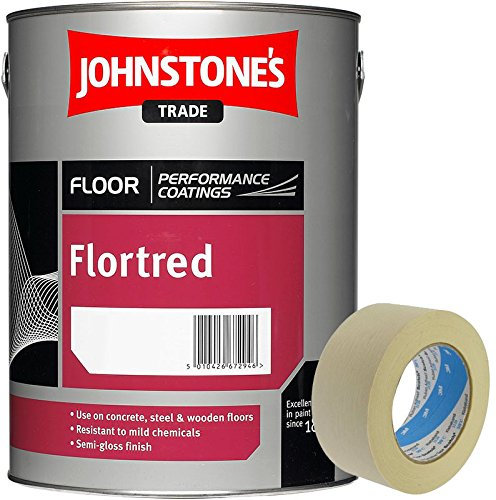 Johnstone's Flortred Floor Paint Dark Grey 2.5L 2 inch Masking Tape included