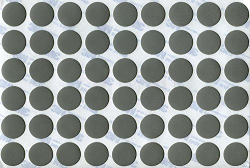 KwikCaps® PVC Aluminium Glatt Selbstklebende Schrauben-Abdeckungen Abdeckkappen Nägel Cam flach [54 Stk. x 20 mm Durchmesser]