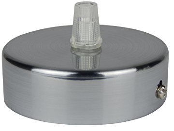 Deckenbaldachin aus Edelstahl gebürstet, 80x25 mm incl. Zugentlastung Klemmnippel (Standard m10 Gewinde) zur Lampenaufhängung an der Decke (Deckenrosette/Baldachin). Anzahl: 1 Stück