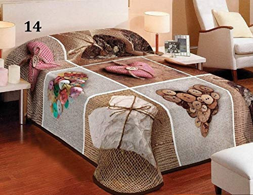 Natur-Fell-Shop Kuscheldecke Tagesdecke Wohndecke Plaid mit 3D-Effekt Patchwork-Design 155x200cm (Nr.14)