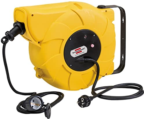 Brennenstuhl 1241000 1241000-Enrollacables carrete automático H07RN-F3G1,5 con de 9+2 m Cable Reel Automatic IP44, Multi-Coloured, 37,4 x 28 x 14,2 cm