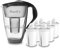 PearlCo Glas-Wasserfilter (anthrazit) Glaskanne mit 6 Classic Filterkartuschen – Reduzierung von Kalk & Schwermetall – Schützt Geräte – Besserer Geschmack von Kaffee & Tee – Made in EU