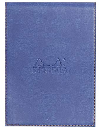 Rhodia 128208C Notizblock N.12 liniert mit Schutzhülle Kunstleder Saphir