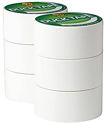 Duck Lot de 6 rubans adhésifs blancs 48 mm x 18,2 m
