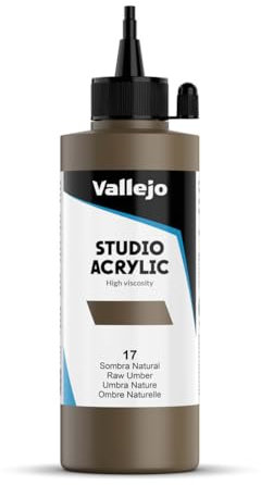 VALLEJO ACRYLIC STUDIO, PINTURA ACRÍLICA, 200ML, SOMBRA NATURAL (TONO), Nº 17