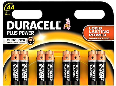 Duracell Piles Alcalines LR6/AA 1,5V Plus Power, Le Lot de 8 Piles