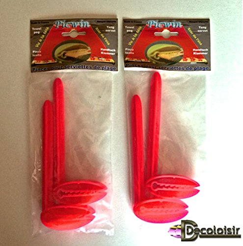 Pinzas toalla de playa Pic Win x4 rosa