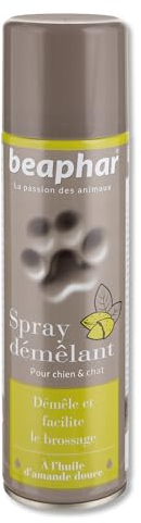 BEAPHAR – Spray démêlant Premium pour chien et chat – À l’huile d’amande douce – Démêle et facilite le brossage – Redonne souplesse au poil – Sans rinçage – Pratique et facile à appliquer – 250 ml