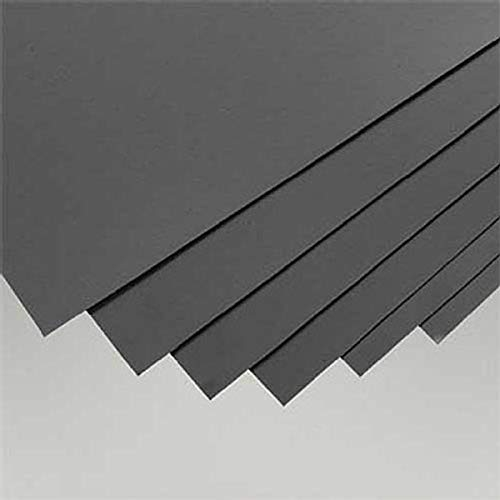 Evergreen-General Craft Placas de poliestireno (200 x 530 x 0,50 mm, 6 Unidades), Color Negro, Talla única (9113)