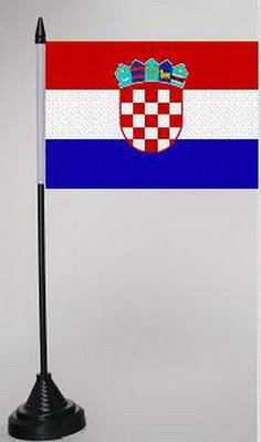 Tischflagge mit Ständer/Tischfahne Kroatien 10x15cm