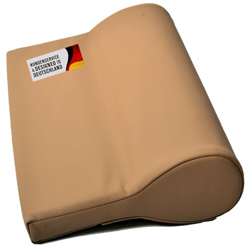 Promafit Nackenkissen ölabweisend und wasserabweisend für die Massage mit Feinzellschaumstoff und PU-Bezug als Nackenstützkissen für die Massageliege (Mokka Beige)