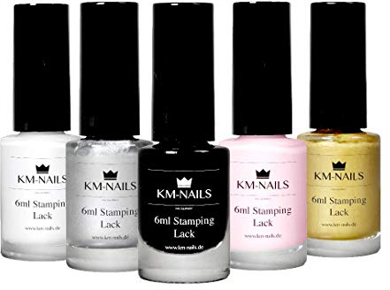 5er Spezial Stamping Lack Set, Stempel Lack mit je 6ml