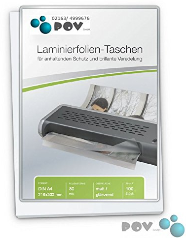 POV® Laminierfolien A4 (216 x 303 mm), 2 x 80 mic, matt/glänzend, Verpackungseinheit: 100 Stück