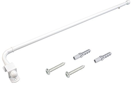 JalousieCrew Gardinenstange mit Schwenkarm ausziehbar Farbe weiß - Länge 60-100 cm