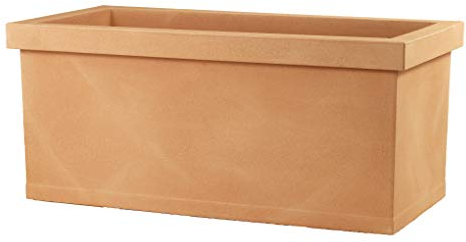 Teraplast Cassetta Liscia 100cm Fioriera, Plastica 100%, Terracotta, 100 cm