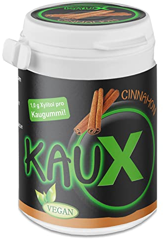 kauX Xylitol Zahnpflege-Kaugummi Cinnamon (60g=40 Stück pro Dose)