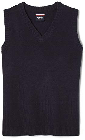 French Toast Boys' V-Neck Sweater Vest, Navy, L (10/12)
