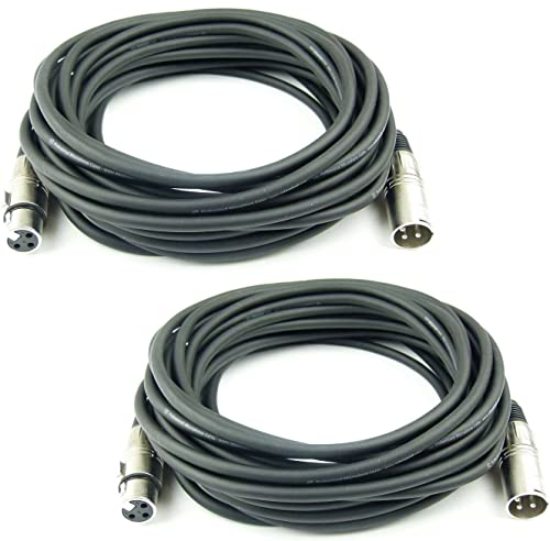 Adam Hall Cables 2 Stück K3MMF1000 Mikrofonkabel XLR female auf XLR male DMX Audio Kabel 3 pol polig (10 m, Schwarz, 2)