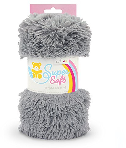 kullaloo Supersoft Zottel Plüsch Shaggy, spielzeugtauglich, 20 BZW. 30mm Florlänge (grau)