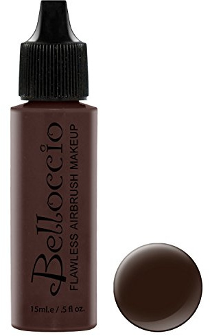 Belloccio's Professional Cosmetic Airbrush Makeup Foundation 1/2oz Bottle: Deep Ebony - Dark with Neutral Undertones