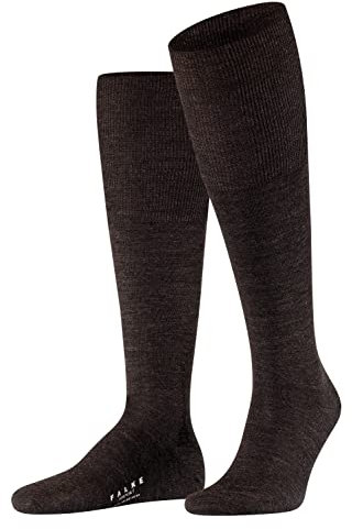 FALKE Herren Kniestrümpfe Airport, Merinowolle Baumwolle, 1 Paar, Braun (Dark Brown 5450), 41-42 (UK 7-8 Ι US 8-9)