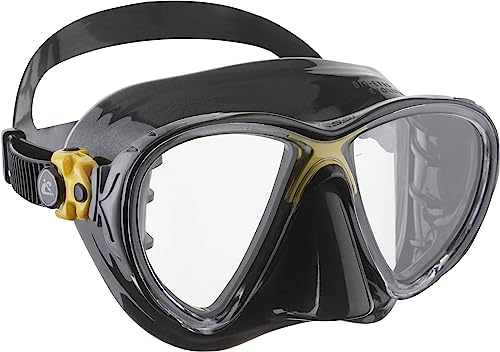 CRESSI Big Eyes Evo Mask Black/Yellow - Maske Big Eyes Evo, zum Tauchen und Snorkeln, Schwarz/Gelb, Einheitsgröße, Erwachsene
