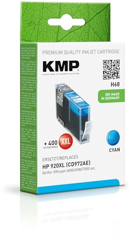 KMP Tintenpatrone passend für HP 920XL Cyan (CD972AE) - H68 - für HP OfficeJet 6000 6000 Wireless 6000 Special Edition, 6500 6500 A 6500 A Plu... etc.