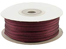 Creativery 91m Rolle Satinband 3mm (060 dunkel Bordeaux) // Schleifenband einseitiges Hochzeit Taufe Deko Band Dekoband Geschenkband