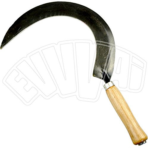 Falciola Glatte geschmiedet N 2 Sense Sichel Griff Holz Rasenmäher falciaerba