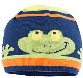 maximo Jungen Mütze Strickmütze, Frosch, Gr. 49, Mehrfarbig (apfelgrün 58)