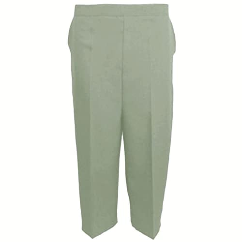MyShoeStore Ladies Womens 3/4 Three Quarter Half Elasticated Trouser Plain Capri Cropped Stretch Trousers Plain ¾ Length Pants Summer Shorts Plus Big Sizes 10 to 24