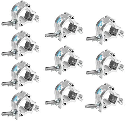 TSSS 10 Stück Mini Alulegierung Haken Traversen Last tragen 75 KG für Par Scheinwerfer Bühnenbeleuchtung Partylicht Beleuchtung Zubehör,Fit Rohr 32-35mm