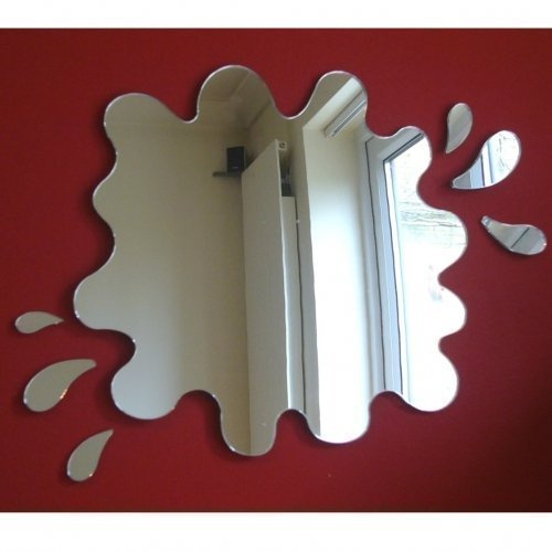 Super Cool Creations Pfütze Spiegel 35 cm x 32 cm und 6 Spritzer