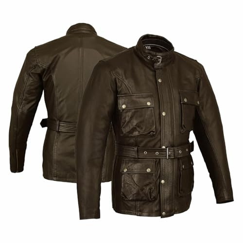 Australian Bikers Gear Motorradjacke Trailmaster Classic Vintage aus Leder gewachst behandelt Größe