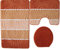Orion Badgarnitur 3 TLG. Set 60x100 cm, farbig gestreift, WC Vorleger mit Ausschnitt für Stand-WC (terrakotta lachs)