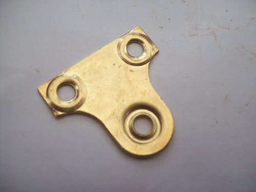 Ironmongery World 10 x 38mm Picture Mirror Fixing Hooks Plates Frame Hanging Hanger Brass In 3 Finishes - Brass / Gold