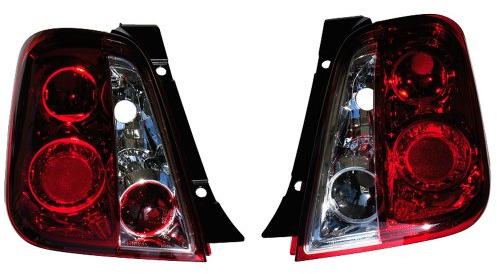 AUTO-STYLE Satz Heckleuchten kompatibel mit Fiat 500 2007- - Rot/Klar