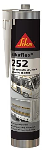 SIKA - Colle pour assemblages structuraux - Sikaflex 252 Blanc - Idéal pour métaux, plastiques, céramiques dans l'assemblage des véhicules - Amortit les vibrations - Peut être peint - 300ml
