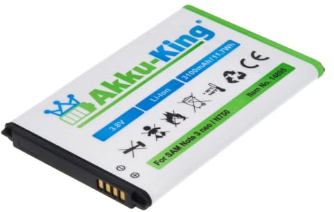 Akku-King Akku kompatibel mit Samsung EB-BN750BBC - Li-Ion 3100mAh - für Galaxy Note 3 Neo 3G SM-N750, Duos SM-N7502, LTE SM-N7505, SM-N7506V, SM-N7507