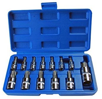 US PRO 13pc Torx Bit Socket Set T8 - T70 + Storage Case B2067