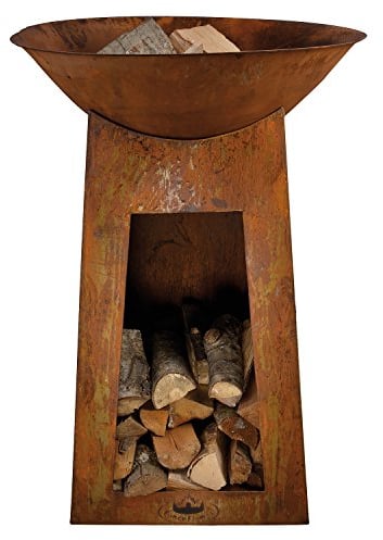 Jet-Line | Design Feuerstelle Cambridge | Firebowl 100 cm | Terrassenofen | XXL | Feuerkorb | Feuerschale | Rostoptik | Garten | Terrasse | Outdoor